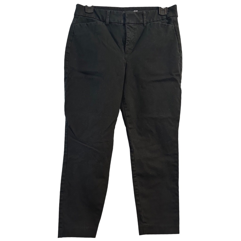 Old Navy Pixie Skinny High Rise Pants Black Womens 8 Petite Chino Trousers